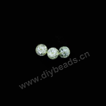 Bead, ice flake quartz (heated/dyed), yellow, 10mm round. Sold per 16-inch strand