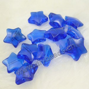 Glass beads, charms,cobalt blue,10mm flat star,findings for making jewelry, mini order 40ps