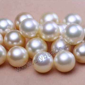 Pearl,south sea(natural),gold, 9-10mm round,loose beads, Sold per package of 1pcs