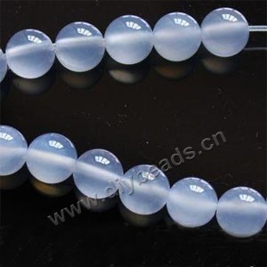 Bead, chalcedony (natural), 8mm round A grade, Mohs hardness 7. Sold per 15-inch strand