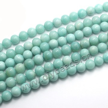 Bead, amazonite (dyed), 8mm round. Sold per 15-inch strand