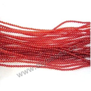 Bead, red agate (dyed/heated), 2mm round. Sold per(5) 15-inch strand.