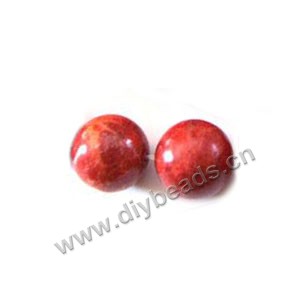 Bead, red coral (imitation), 12mm round. Sold per 15-inch strand.