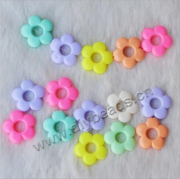 Bead, acrylic beads, jewelry findings loose beads handmade beaded necklace round hole flower shape for children mixed  colors