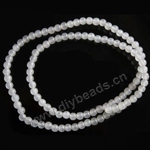 Bead, white jasper (natural), 4mm round. Sold per 15-inch strand