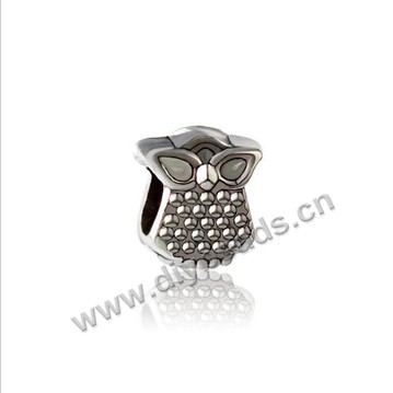 Bead,big-hole beads,zinc alloy,owl shape,8*10mm,Sold per pkg of 100pcs