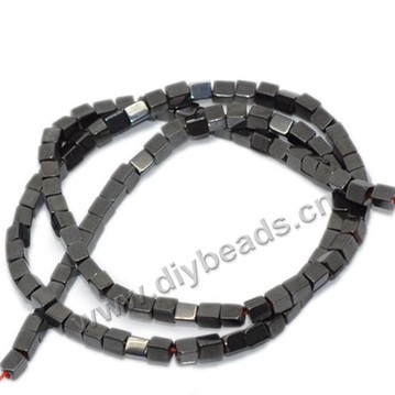 hematite Bead,balck,3x4mm,cuboid. Sold per 10strands
