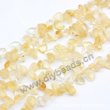 Bead, Citrine (Dyed), 8mm chip, Sold per 31-1/2 inch strand