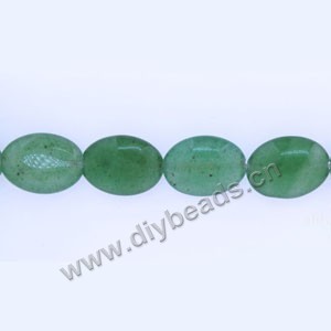Bead, green aventurine (natural),13x18mm puffed oval. Sold per 15-inch strand