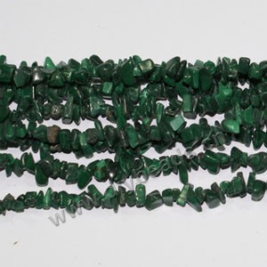 Bead, malachite (natural), 5x8mm chip. Sold per 35-inch strand