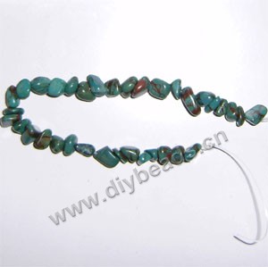 Bead, dragon blood jasper (dyed), 8-10mm chips. Sold per 16-inch strand,factory price.