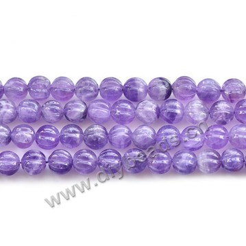 Bead,amethyst (natural),8mm pumpkin. Sold per 15-inch(38cm) strand