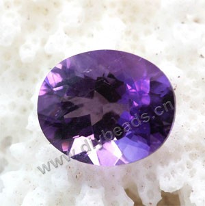 Gem, amethyst (natural) ,light to medium, 12x10mm faceted oval, A grade, Mohs hardness 7. Sold per pkg of 2