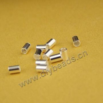 Jewelry parts accessories 925 sterling silver tube crimp beads 2*3mm