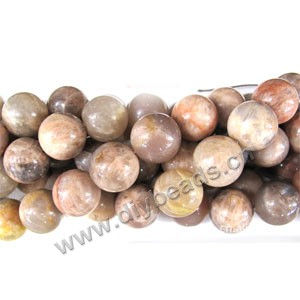 Bead, sunstone (natural), 16mm round. Sold per 16-inch strand.