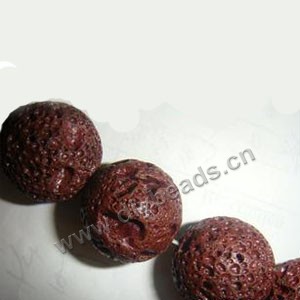 Bead, red lava rock (natural), 20mm round. Sold per 16-inch strand.