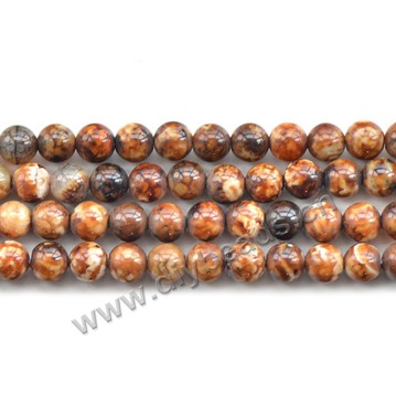Bead,natural striped agate,Leopard,smooth 10mm round,Sold per one strand.