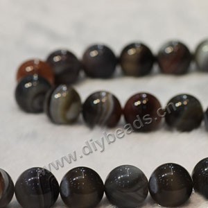 Bead, Botswana agate (natural), 10mm round. Sold per 16-inch strand.