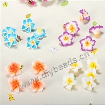 Bead, polymer clay,mixed color,20x12mm flower. Sold per pkg of 5.