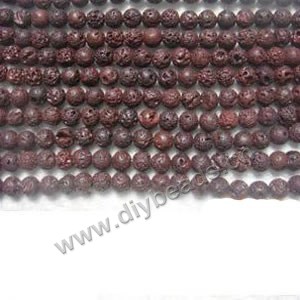 Bead, red lava rock (natural), 8mm round. Sold per 16-inch strand.