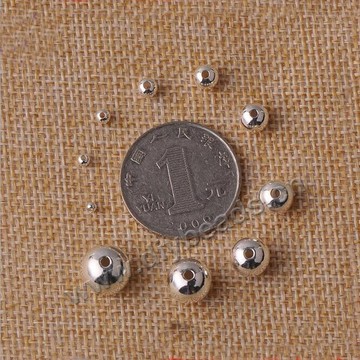 Bead,big-hole bead,silver,round s925 sterling silver 3mmbeads,Sold per pkg of 10ps