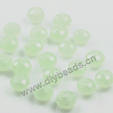 bead,laurel-green color,glass wheel faced beads,8x10mm,per pkg of 5 strands