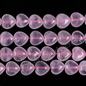 Bead, rose quartz (natural), 14x14mm puffed heart. Sold per 15-inch strand