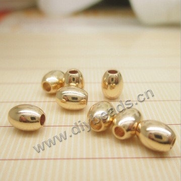 Bead, 24k gold filled copper , 4*5mm, Sold per pkg of 1 bag-50 pieces.