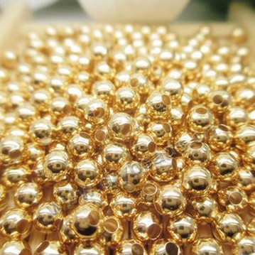 Cheap wholesale all the sizes 24k gold filled loose round beads for jewelry making