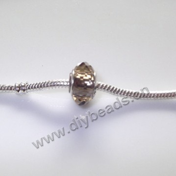 beads,glass, large hole beads grey, 14x8.5mm. Sold per pkg of 20ps