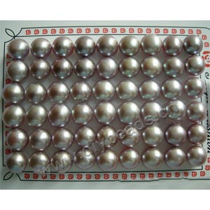 Pearl, cultured freshwater , mauve,10-10.5mmhalf-drilled button, AAA grade.Sold per pkg of 27 pairs