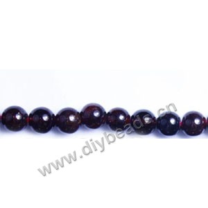Bead, garnet (natural), 6mm round,Mohs hardness 7 to 7-1/2. Sold per 16-inch strand