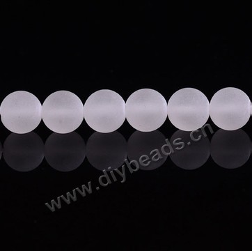 Bead,clear quartz crystal (natural), 12mm matte round. Sold per 16-inch strand