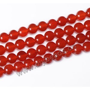 Bead, red agate (dyed/heated), 10mm round. Sold per 15-inch strand.