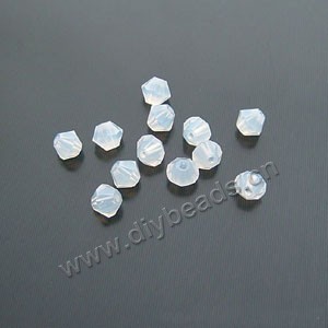 bead,glass,opal,4mm hand-faceted bicone,sold per pkg 72ps,A grade