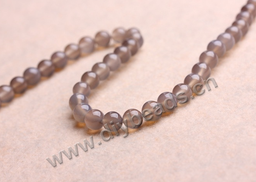 wholesale natural high quality grey agate gemstone beads 6mm