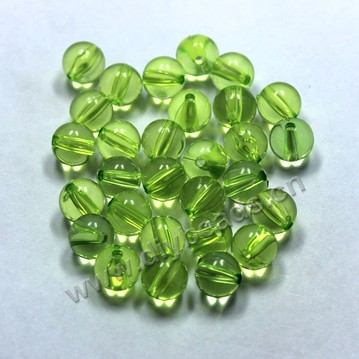 Bead, acrylic, lucid green, 10mm round. Sold per pkg of 100ps