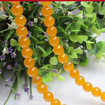 Bead, yellow chalcedony (dyed), 6mm round,  Sold per 15-inch strand