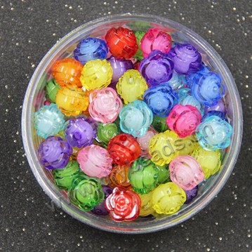 wonder Bead, acrylic, mix colors for, 12mm flower beads. Sold per 500-gram pkg.