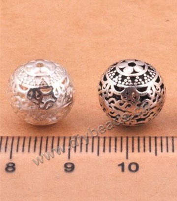 925 sterling silver 12.5mm diameter 1.2mm hole hollow beads