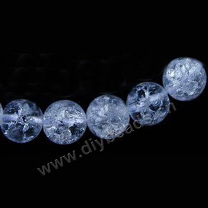 Bead, ice flake quartz (heated/dyed),12mm round. Sold per 16-inch strand