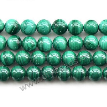 6mm round green malachite gemstone beads