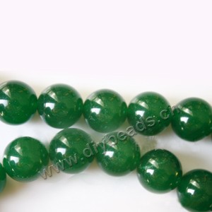 Bead, Malaysia "jade" (dyed), green, 12mm round, Mohs hardness 7. Sold per 15-inch strand
