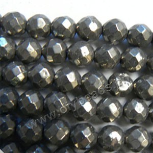 Bead, jet (natural), 12mm faceted round. Sold per (100)16-inch strand.