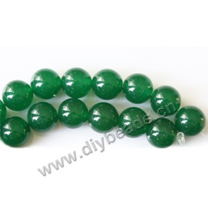 Bead, Malaysia "jade" (dyed), green, 10mm round, Mohs hardness 7. Sold per 15-inch strand