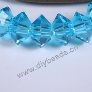 beads,AAA grade glass,4*6mm bicone, light blue, sold per package of 1 stand