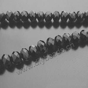 bead,glass,black,8x10mm hand-faceted rondell,approximately 72pcs/strand