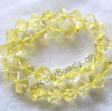 Bead, Citrine (Dyed), 8mm dice, Sold per 14-inch strand