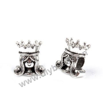 Bead,big-hole beads, ancient silver beads,12.7*14.35mm,Sold per pkg of 20ps