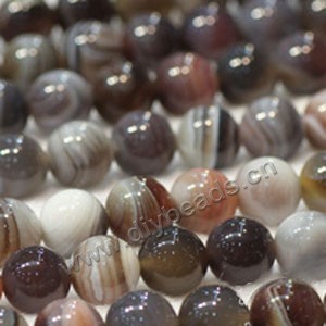 Bead, Botswana agate (natural), 12mm round. Sold per 16-inch strand.